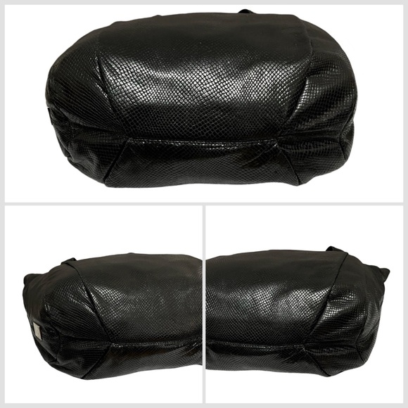 Kooba Black Snake Embossed Leather Oversized Tote Shoulder Bag - Picture 10 of 10